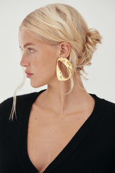 RUE EARRING - BRUSHED BRASS