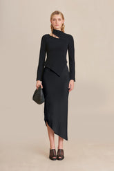 EWEN KNIT SKIRT - BLACK