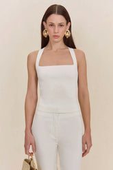 CRAWFORD KNIT TOP - OFF WHITE