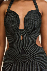 LEILA CROCHET DRESS - BLACK
