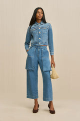 JAMILA JACKET - MEDIUM STONE WASH