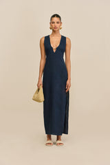 NORMA DRESS - DEEP LAKE