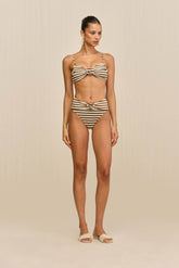 ALOUETTE BIKINI BOTTOM - SMALL SADDLE STRIPE