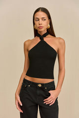 WALI KNIT TOP - BLACK