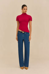 ANNEMIE KNIT TOP - MERLOT