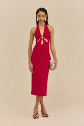 VINNA KNIT DRESS - MERLOT