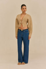 CASELLA KNIT CARDIGAN - CHAMPAGNE