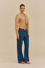 CASELLA KNIT CARDIGAN - CHAMPAGNE