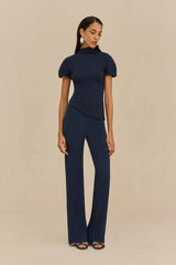ANNEMIE KNIT TOP - DEEP LAKE