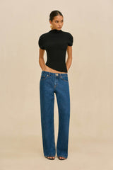 ANNEMIE KNIT TOP - BLACK