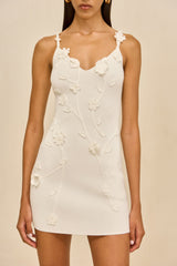 FLORA KNIT DRESS - OFF WHITE