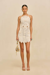 SAMELIA CROCHET DRESS - OFF WHITE