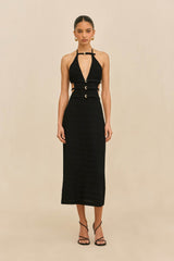 EVALEIGH KNIT DRESS - BLACK