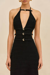 EVALEIGH KNIT DRESS - BLACK