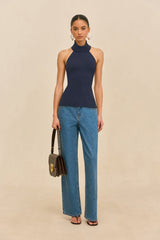WAKE KNIT TOP - DEEP LAKE