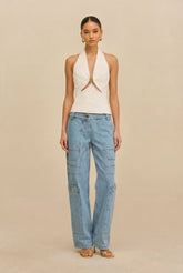 WYNN LOW RISE DENIM PANT - STONE WASH