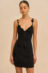 FLORA KNIT DRESS - BLACK
