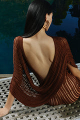 KAYA KNIT DRESS - SADDLE