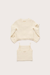 KIDS DAHLIE CARDIGAN SET - OFF WHITE