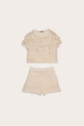 KIDS ILEANA TOP & BOTTOM SET - OFF WHITE