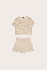 KIDS ILEANA TOP & BOTTOM SET - OFF WHITE