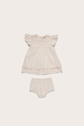BABY JOSLYN DRESS & BLOOMER - OFF WHITE