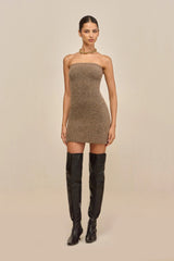 HOLLAND KNIT DRESS - OTTER