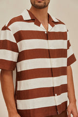 LEONARDO SHIRT - LARGE SADDLE STRIPE