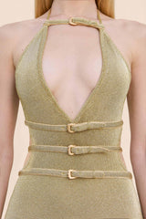 EVALEIGH KNIT DRESS - GOLD