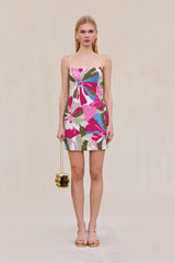 BEBE DRESS - FLORAL ROSETTE