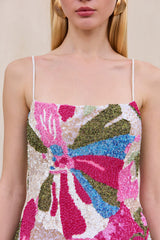 BEBE DRESS - FLORAL ROSETTE