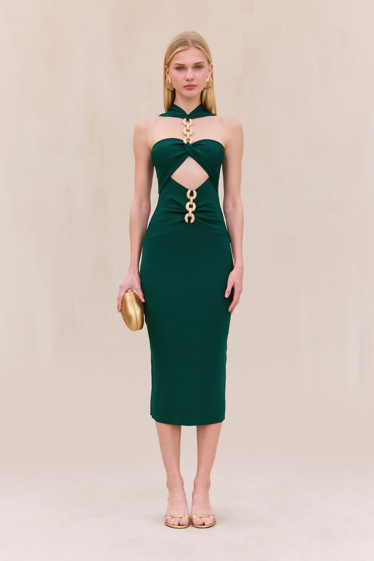 CRISTOS KNIT DRESS - FOREST GREEN