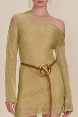 KARISHMA KNIT DRESS - GOLD