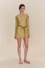 KARISHMA KNIT DRESS - GOLD
