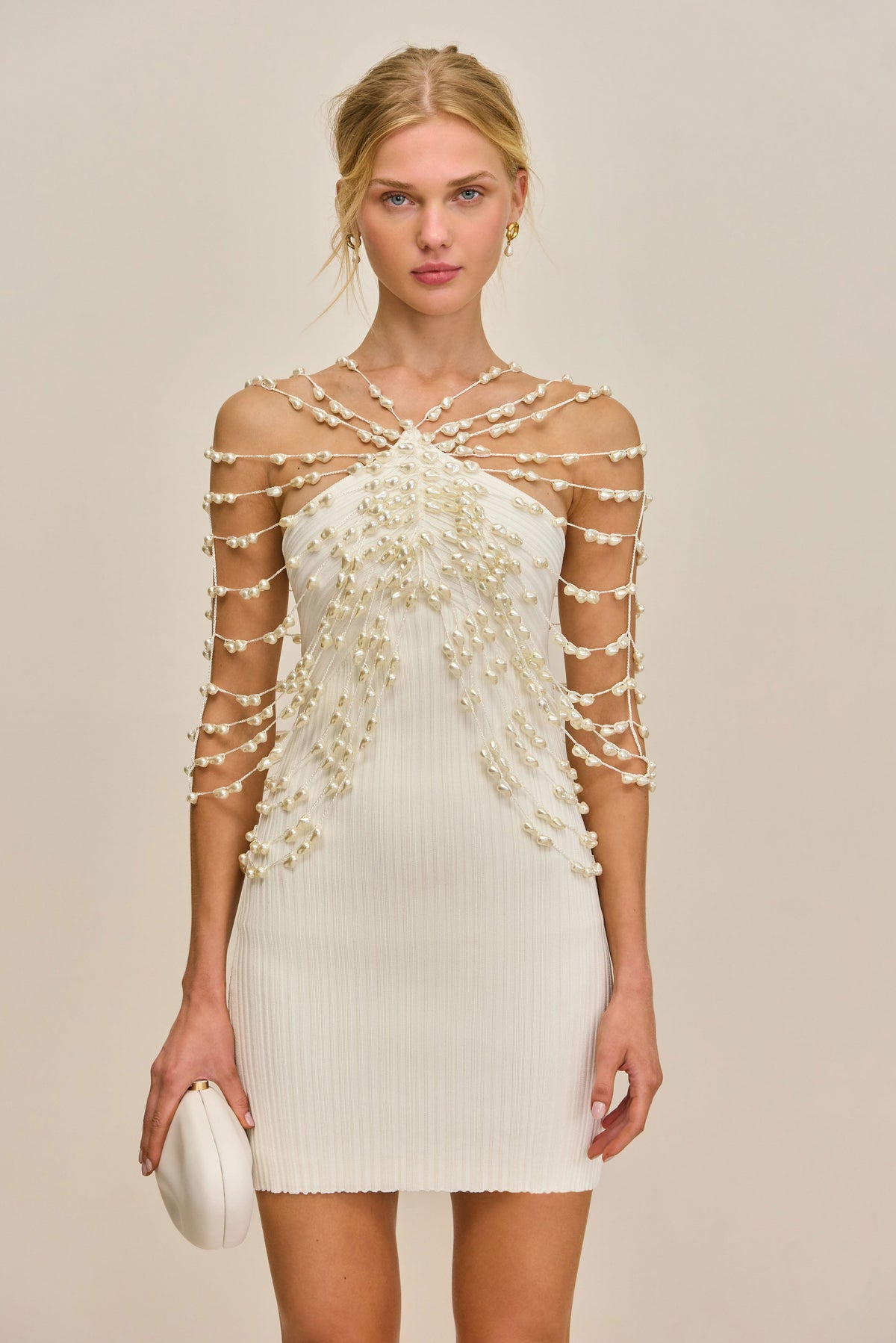 OLIVIANA KNIT DRESS - OFF WHITE