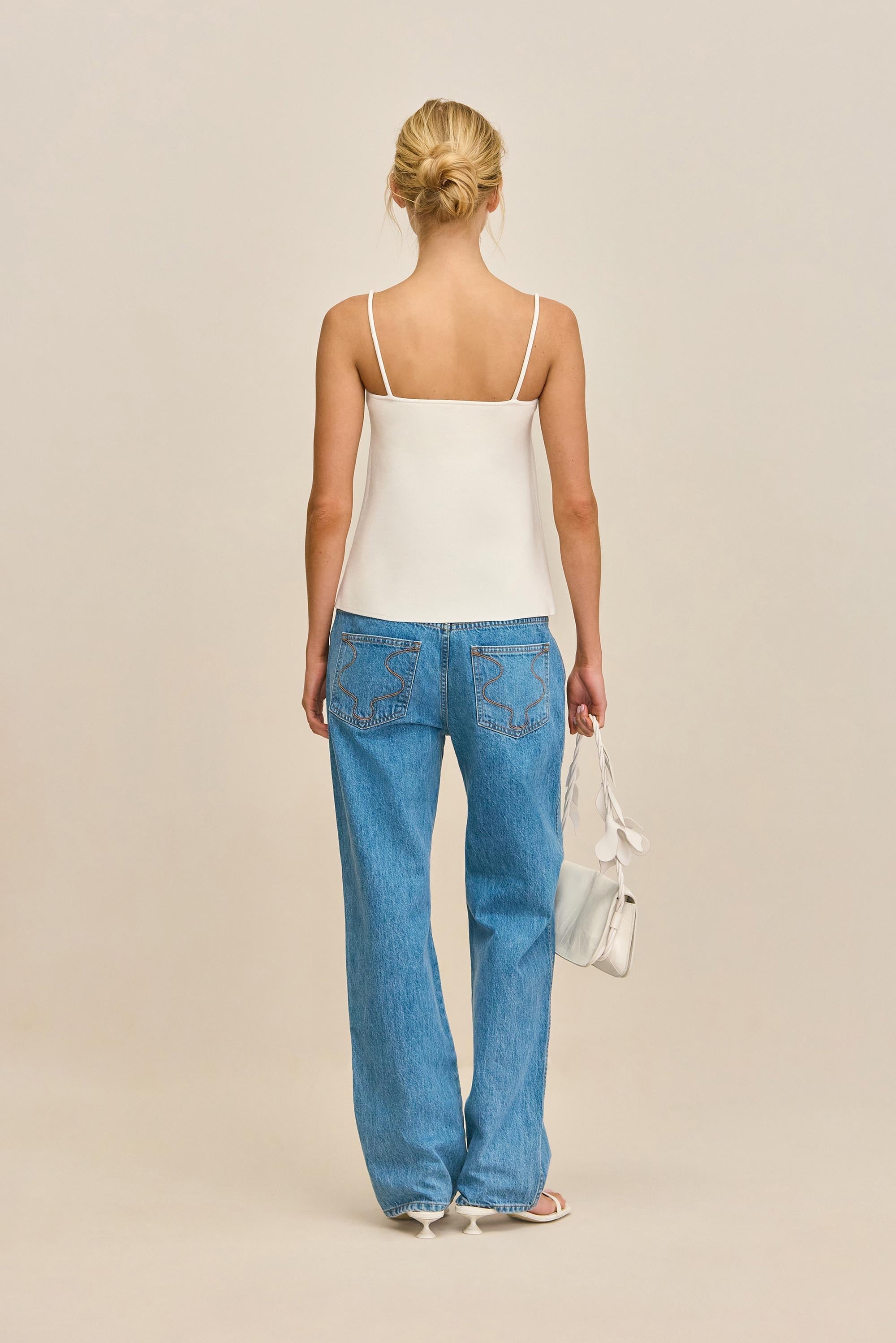 LENNON KNIT TOP - OFF WHITE