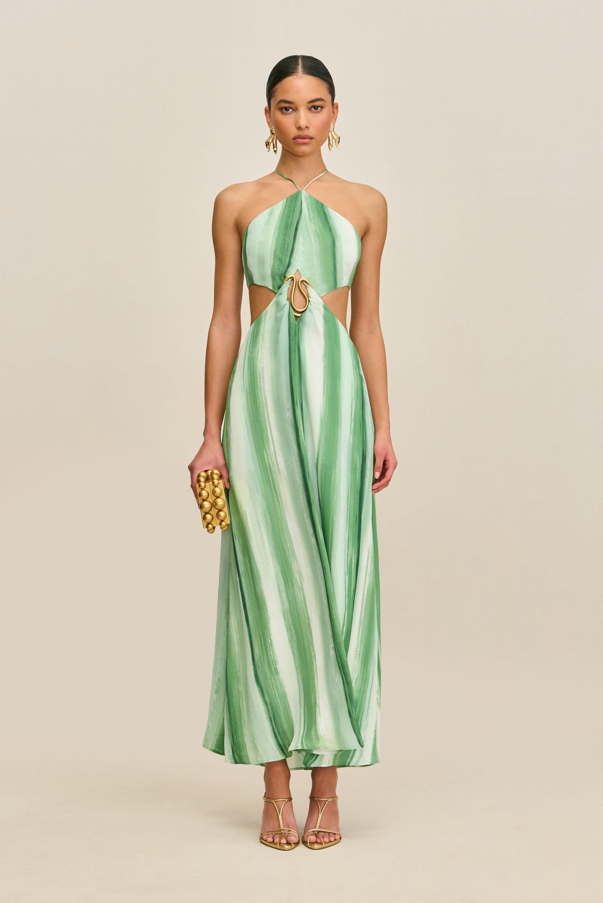 ESMERALDA DRESS - CALLA LILY PAINTED STRIPE