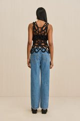 DANICA CROCHET TOP - BLACK