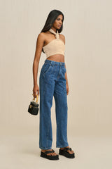 SORINE KNIT TOP - BEACH
