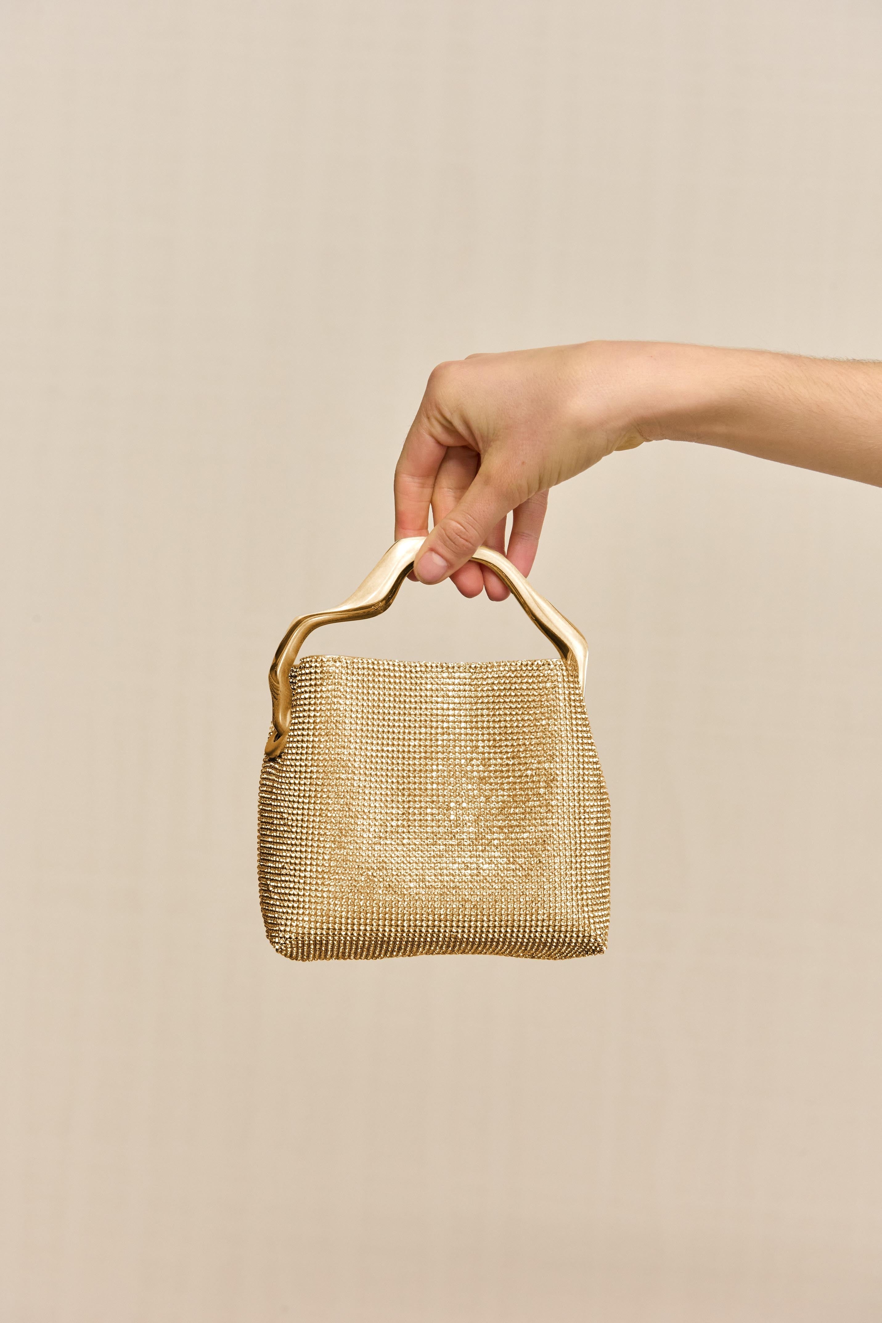 SOLENE MINI RHINESTONE BAG - SAND DOLLAR