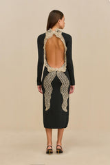 SHYLA KNIT DRESS - BLACK