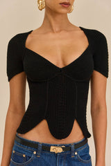 ELIZA KNIT TOP - BLACK