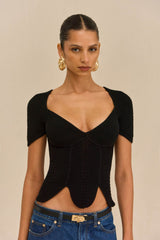 ELIZA KNIT TOP - BLACK