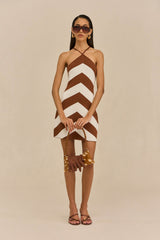 NELSON KNIT DRESS - LARGE SADDLE STRIPE