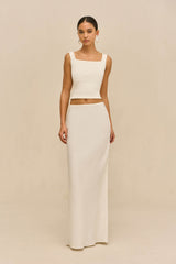 CHANTEL SKIRT - OFF WHITE LINEN