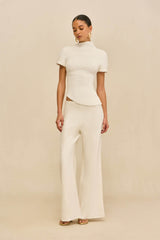 ANNEMIE KNIT TOP - OFF WHITE