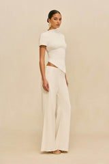 ANNEMIE KNIT TOP - OFF WHITE