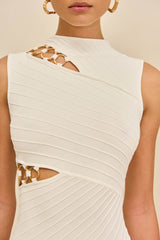DIMETRIA KNIT DRESS - OFF WHITE