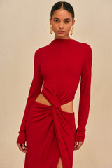 KERI GOWN - MERLOT