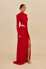 KERI GOWN - MERLOT